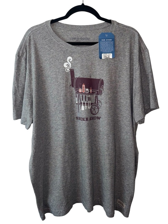 Life Is Good Other - NWT Life is Good Smoke Show BBQ Grill Graphic T Shirt Gray XL Cotton